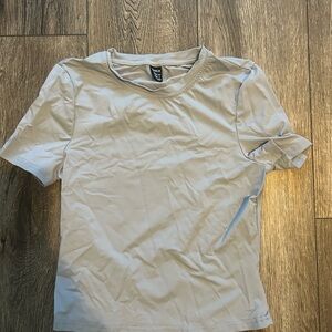 SHEIN Soft Gray Short Sleeve Top